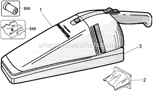 Page A Diagram and Parts List for DB200B  Black and Decker Hand Vacuum